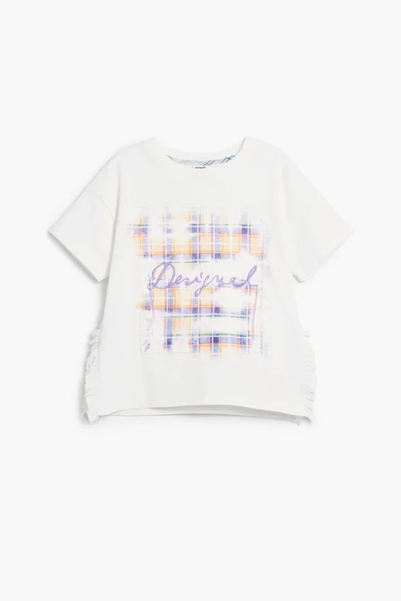 Kurzärmeliges T-Shirt mit Karomuster Kurzärmeliges T-Shirt mit Karomuster