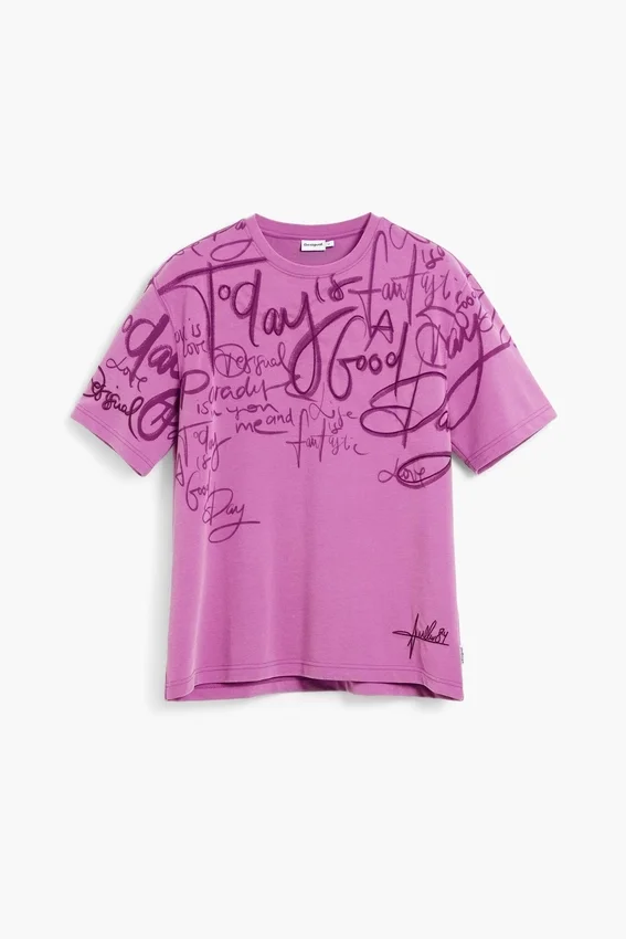 Kurzärmeliges T-Shirt mit Schriftzug Kurzärmeliges T-Shirt mit Schriftzug