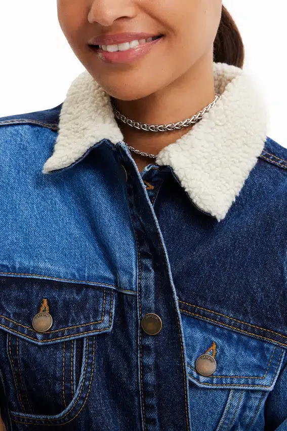 Lange, wattierte Jeansjacke Lange, wattierte Jeansjacke