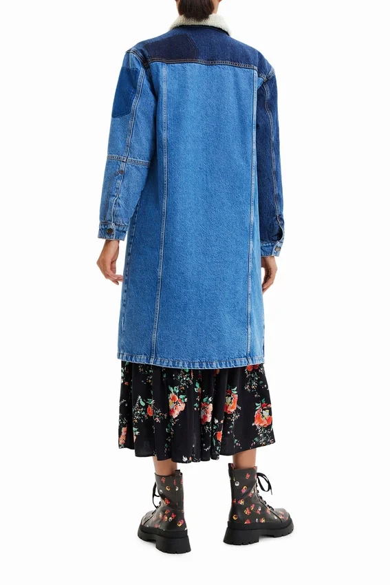 Lange, wattierte Jeansjacke Lange, wattierte Jeansjacke