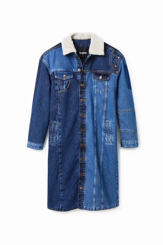Lange, wattierte Jeansjacke Lange, wattierte Jeansjacke