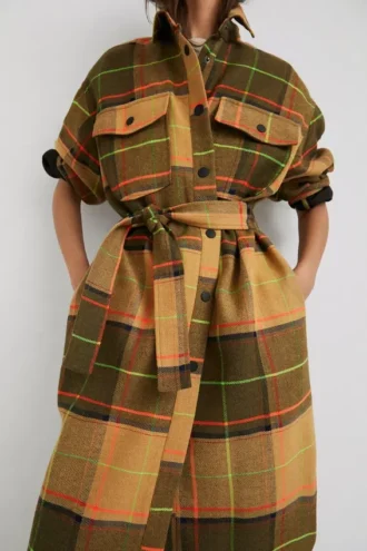 Langer Tartan-Mäntel Langer Tartan-Mäntel