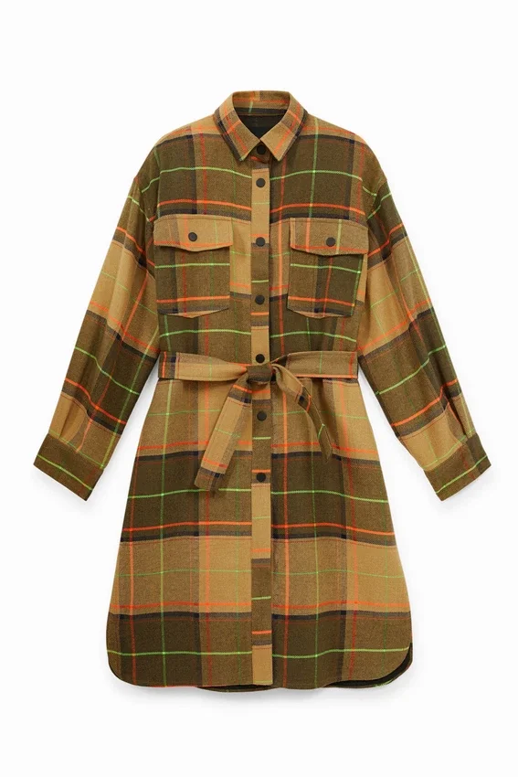 Langer Tartan-Mäntel Langer Tartan-Mäntel