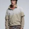 Langärmliges Doppel-Polohemd Langärmliges Doppel-Polohemd