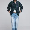 Langärmliges Overshirt mit Karomuster Langärmliges Overshirt mit Karomuster