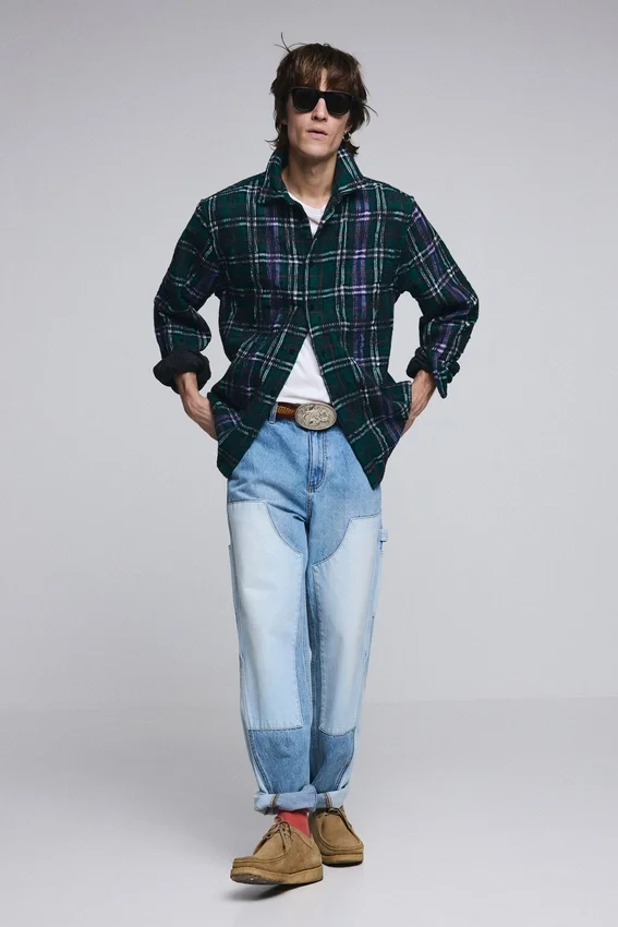 Langärmliges Overshirt mit Karomuster Langärmliges Overshirt mit Karomuster