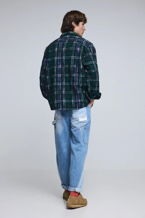 Langärmliges Overshirt mit Karomuster Langärmliges Overshirt mit Karomuster