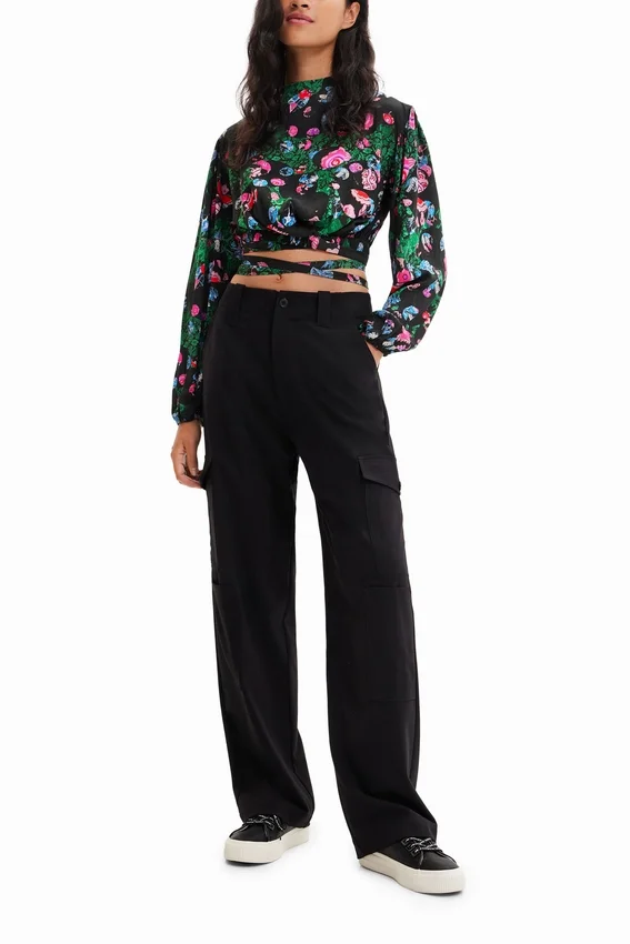 M. Christian Lacroix Kurze Bluse mit Blumenmuster M. Christian Lacroix Kurze Bluse mit Blumenmuster