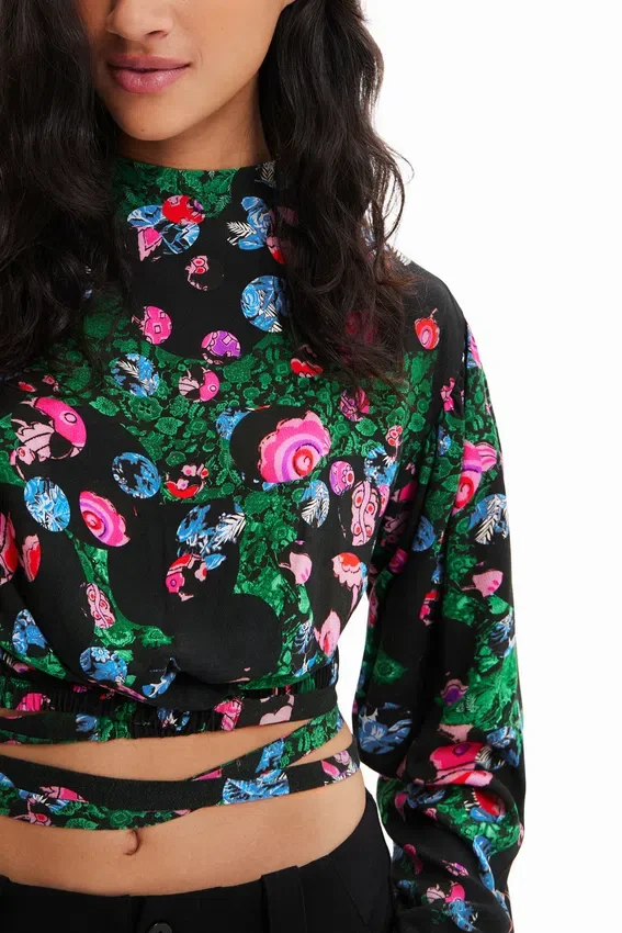 M. Christian Lacroix Kurze Bluse mit Blumenmuster M. Christian Lacroix Kurze Bluse mit Blumenmuster