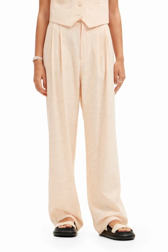 Maßgeschneiderte Hose mit Blumenmuster Maßgeschneiderte Hose mit Blumenmuster