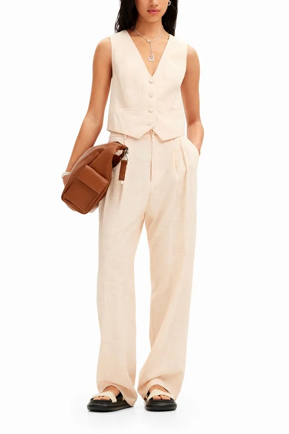 Maßgeschneiderte Hose mit Blumenmuster Maßgeschneiderte Hose mit Blumenmuster