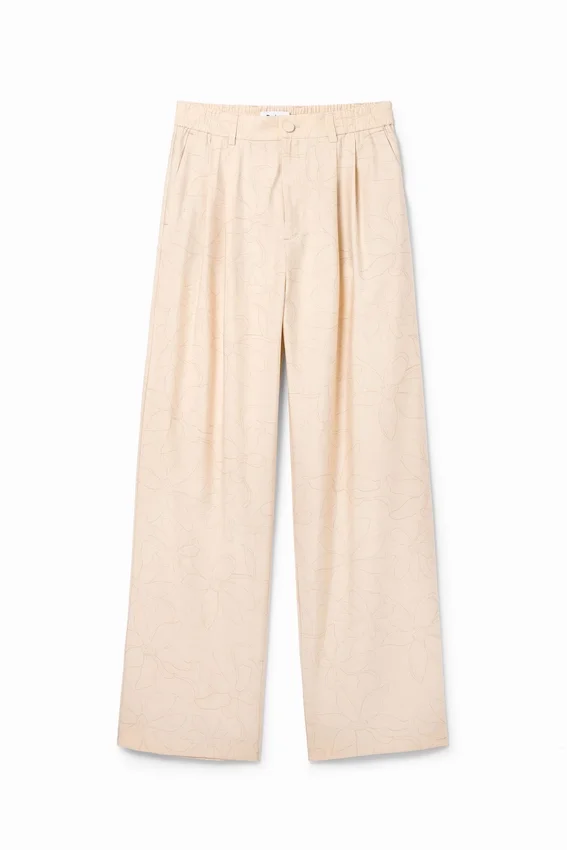 Maßgeschneiderte Hose mit Blumenmuster Maßgeschneiderte Hose mit Blumenmuster