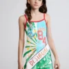 Mehrfarbig bedrucktes Kleid Mehrfarbig bedrucktes Kleid
