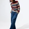 Mehrfarbiger melierter Pullover