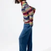 Mehrfarbiger melierter Pullover