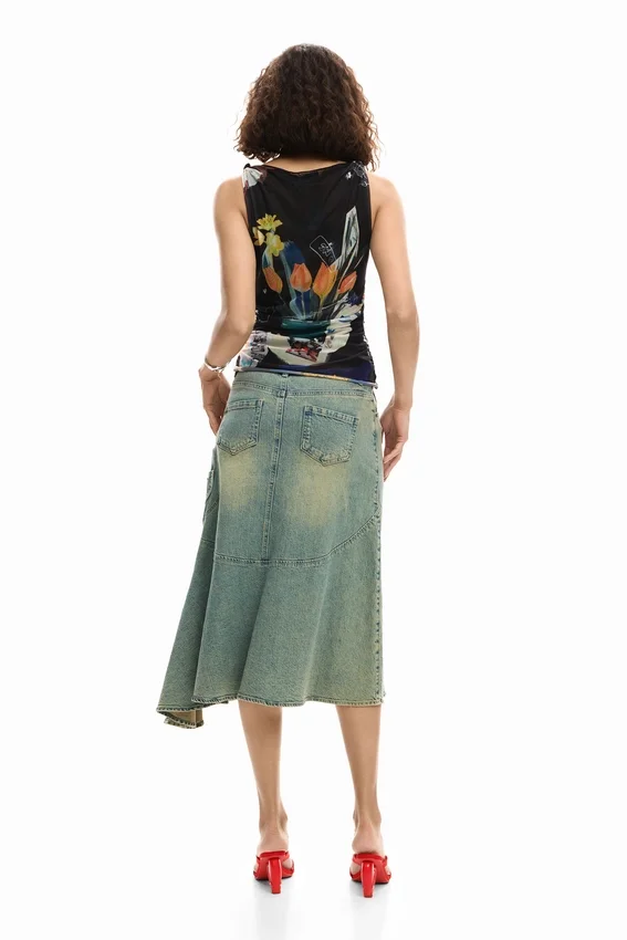 Mesh-T-Shirt mit Blumen Mesh-T-Shirt mit Blumen