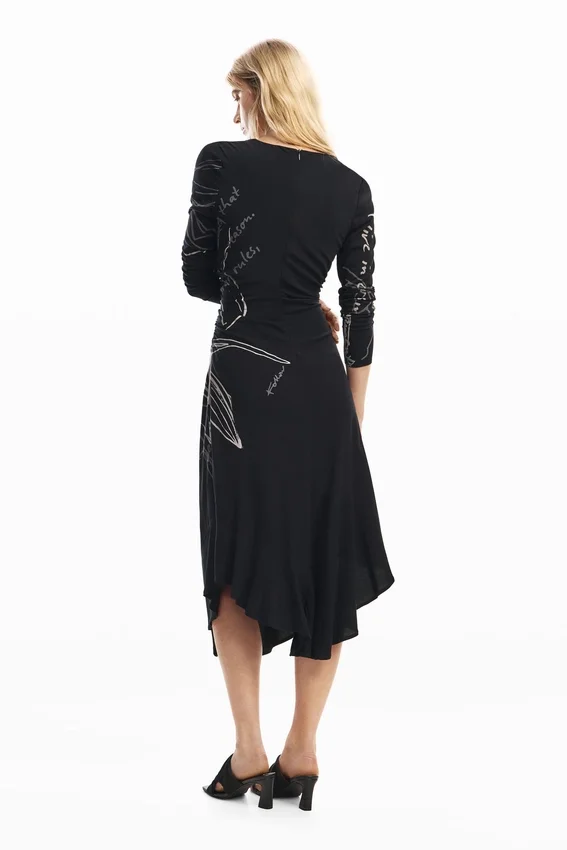 Midi-Kleid mit Blumenmuster Midi-Kleid mit Blumenmuster