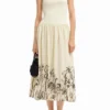 Midi-Kleid mit Blumenmuster und ausgestelltem Schnitt Midi-Kleid mit Blumenmuster und ausgestelltem Schnitt