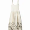 Midi-Kleid mit Blumenmuster und ausgestelltem Schnitt Midi-Kleid mit Blumenmuster und ausgestelltem Schnitt