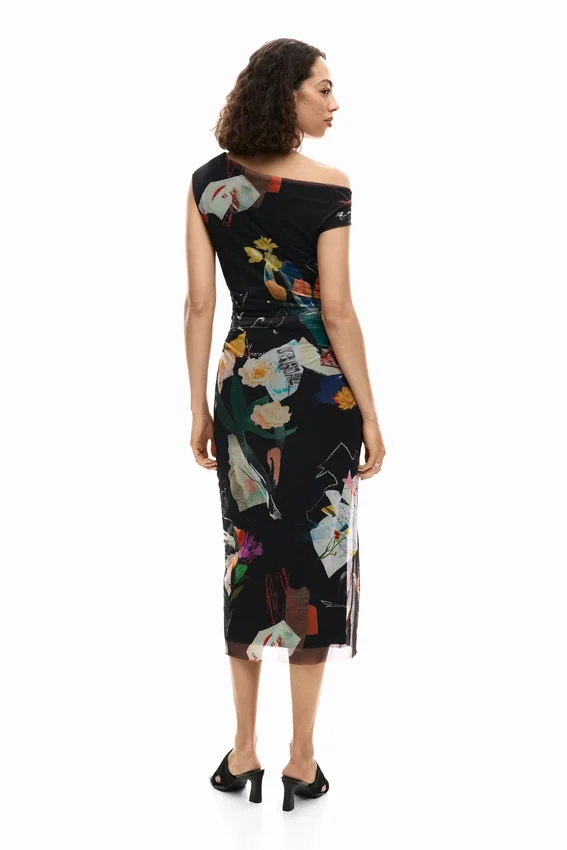 Midi-Kleid mit Collage-Print Midi-Kleid mit Collage-Print