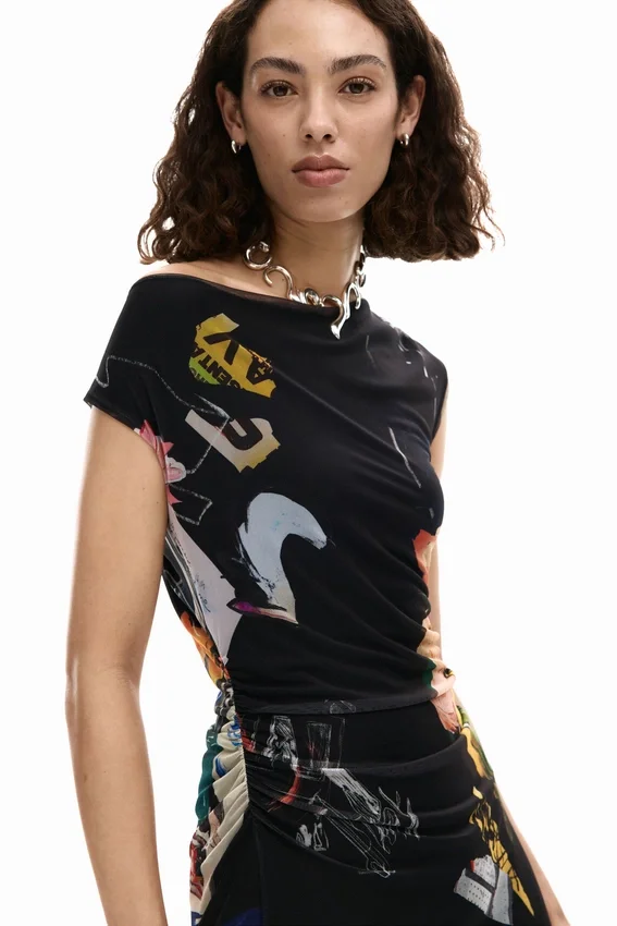 Midi-Kleid mit Collage-Print Midi-Kleid mit Collage-Print