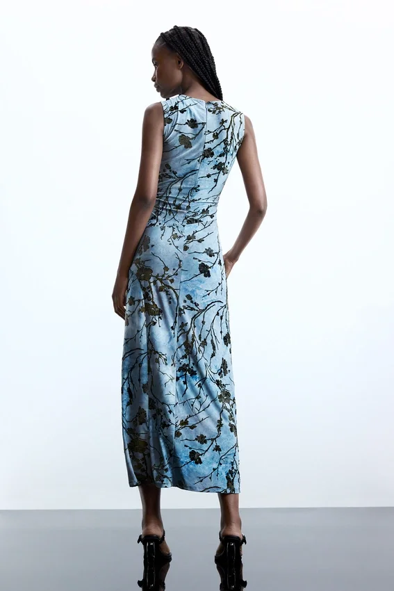 Midi-Kleid mit Flockdruck Midi-Kleid mit Flockdruck