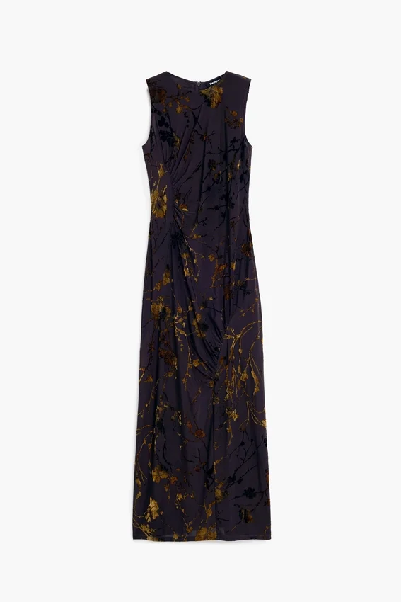 Midi-Kleid mit Flockdruck Midi-Kleid mit Flockdruck