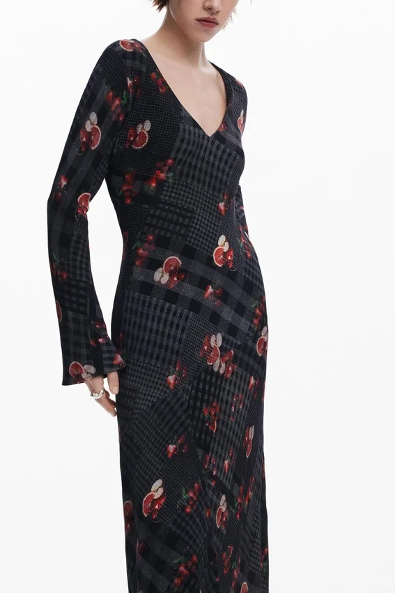 Midi-Kleid mit Karomuster Midi-Kleid mit Karomuster