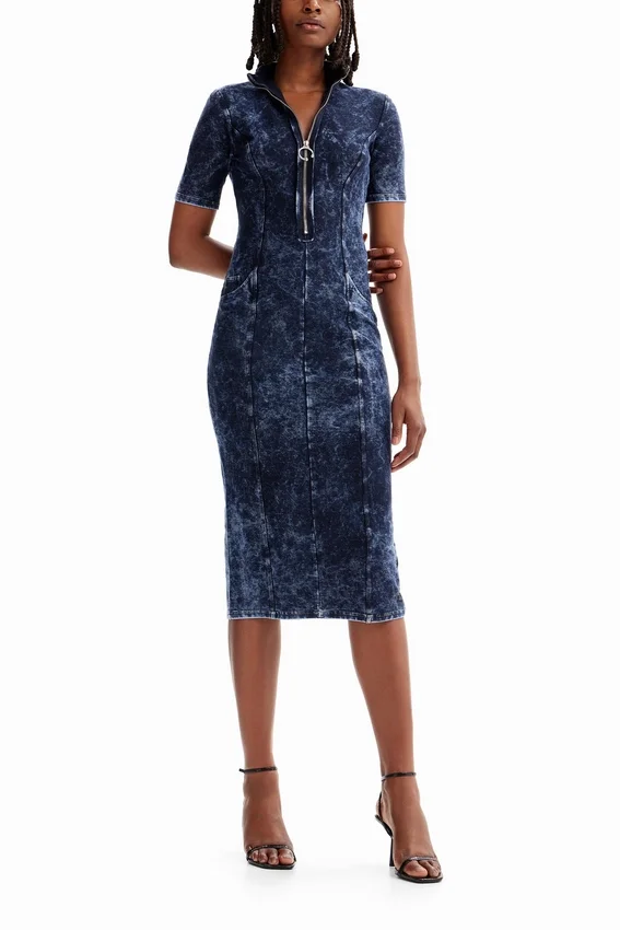 Midi-Kleid mit Reißverschluss Midi-Kleid mit Reißverschluss