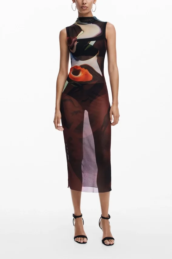 Midi-Kleid mit verschiedenen Tragevarianten Midi-Kleid mit verschiedenen Tragevarianten