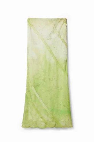 Midi-Rock mit Blumen-Spitzenmuster Midi-Rock mit Blumen-Spitzenmuster