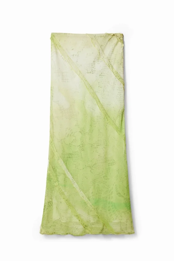 Midi-Rock mit Blumen-Spitzenmuster Midi-Rock mit Blumen-Spitzenmuster
