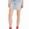Minirock aus Denim mit gekreuztem Bund Minirock aus Denim mit gekreuztem Bund