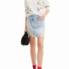 Minirock aus Denim mit gekreuztem Bund Minirock aus Denim mit gekreuztem Bund