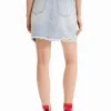 Minirock aus Denim mit gekreuztem Bund Minirock aus Denim mit gekreuztem Bund