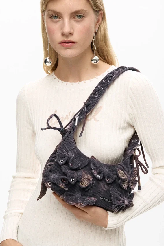 Mittlere Baumwolltasche mit Schleife Mittlere Baumwolltasche mit Schleife