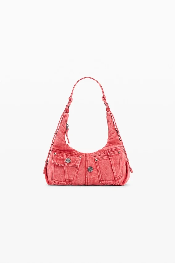 Mittlere Denim-Umhängetasche Mittlere Denim-Umhängetasche