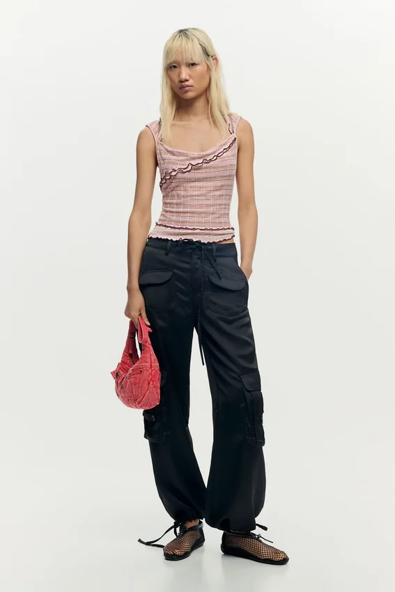 Mittlere Denim-Umhängetasche Mittlere Denim-Umhängetasche