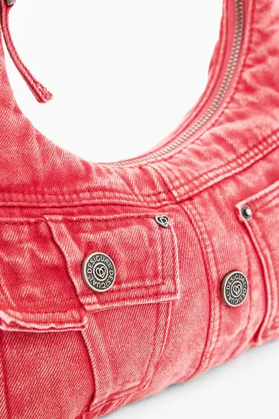 Mittlere Denim-Umhängetasche Mittlere Denim-Umhängetasche