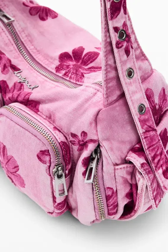 Mittlere Denim-Umhängetasche Mittlere Denim-Umhängetasche