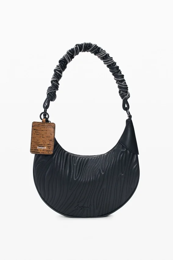 Mittlere ovale Tasche mit Prägung Mittlere ovale Tasche mit Prägung