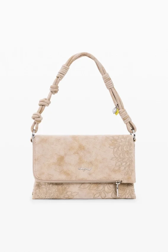 Mittlere Tasche mit bestickter Klappe Mittlere Tasche mit bestickter Klappe