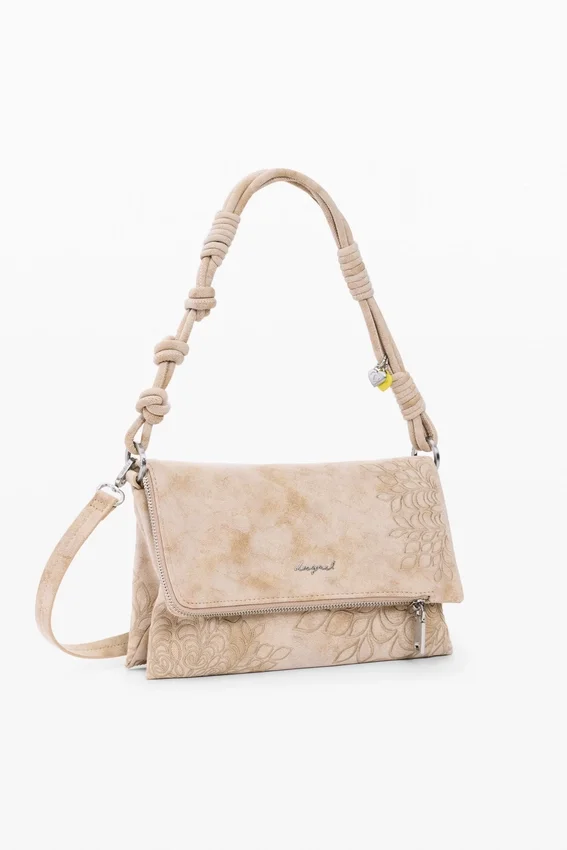 Mittlere Tasche mit bestickter Klappe Mittlere Tasche mit bestickter Klappe
