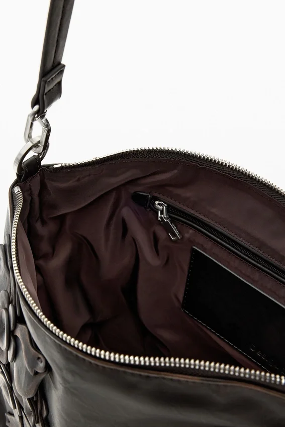 Mittlere Tasche mit Blumen-Applikationen Mittlere Tasche mit Blumen-Applikationen