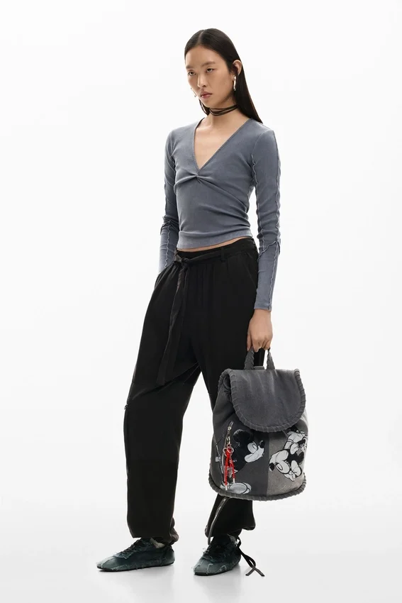 Mittlerer Rucksack aus Denim mit Mickey Mouse™ Mittlerer Rucksack aus Denim mit Mickey Mouse™