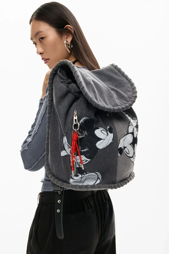 Mittlerer Rucksack aus Denim mit Mickey Mouse™ Mittlerer Rucksack aus Denim mit Mickey Mouse™
