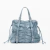 Mittlerer Rucksack aus Denim mit Rüschen Mittlerer Rucksack aus Denim mit Rüschen