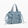 Mittlerer Rucksack aus Denim mit Rüschen Mittlerer Rucksack aus Denim mit Rüschen