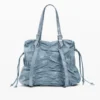 Mittlerer Rucksack aus Denim mit Rüschen Mittlerer Rucksack aus Denim mit Rüschen