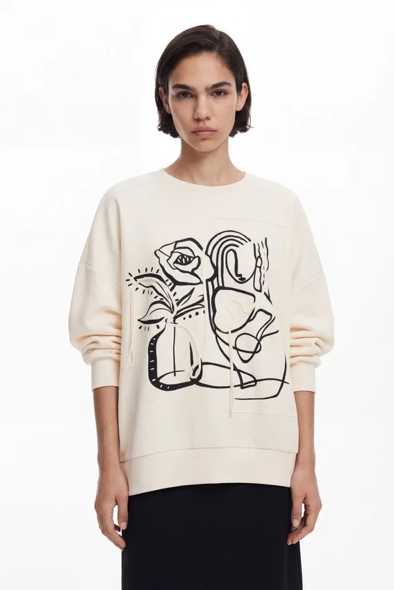 Oversized-Sweatshirt mit Blumenmuster Oversized-Sweatshirt mit Blumenmuster